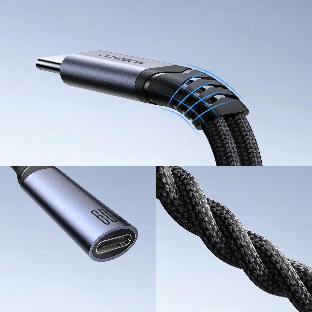 Adapter 2‑v‑1 USB‑C na USB‑C/3,5 mm mini priključek, Joyroom SY‑C02, črn