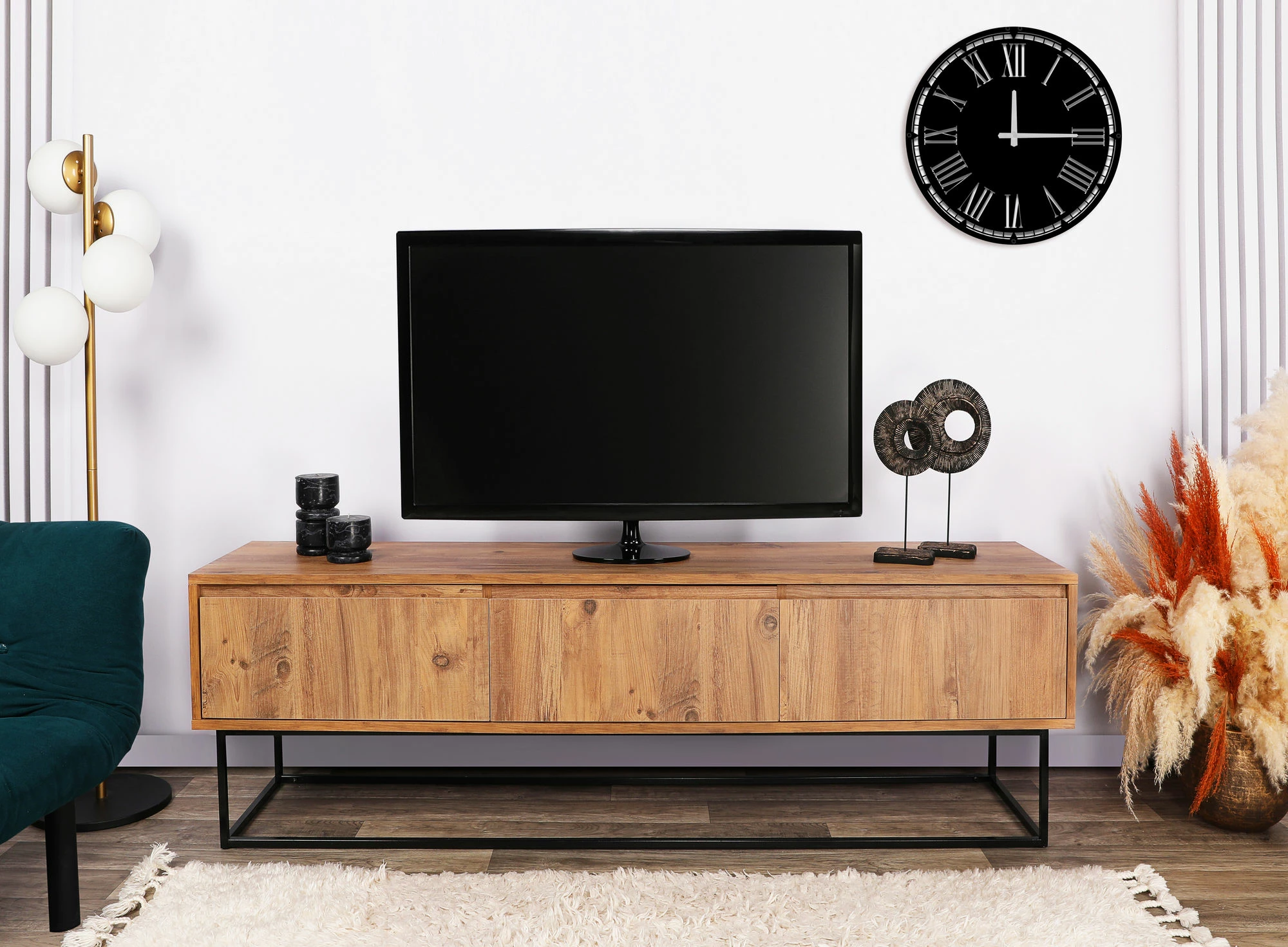 Komoda za TV Lupin 140 Skye Decor, oreh in črna