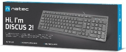 Ergonomska žična tipkovnica Natec Discus 2, črna