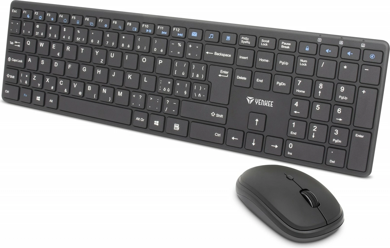 Brezžični komplet tipkovnice in miške Yenkee YKB 2008CS, črn