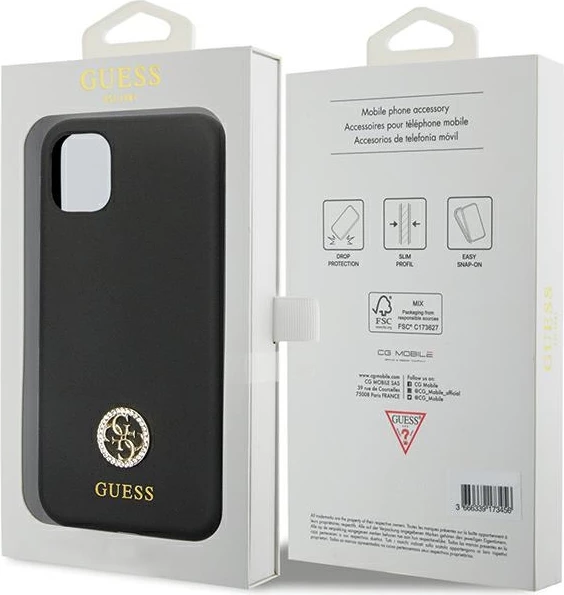 Ovitek za iPhone 11/XR, silikon, črn — Guess GUHCN614DGPK