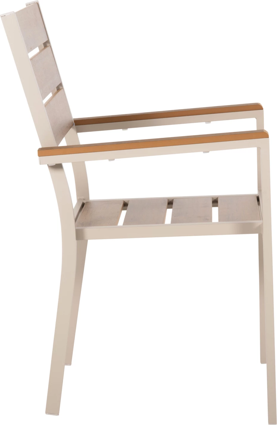 Aluminijasti naslanjač SAGA FH5981.04 šampanjec-poliles v naravni barvi 55x55x86Hcm