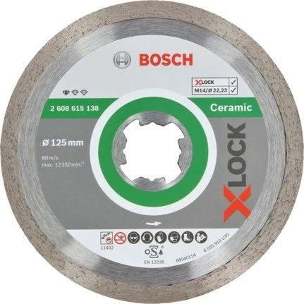 Rezalni disk za kamen in ploščice Bosch 2 608 615 138, 12,5 cm, 1,6 mm, inox