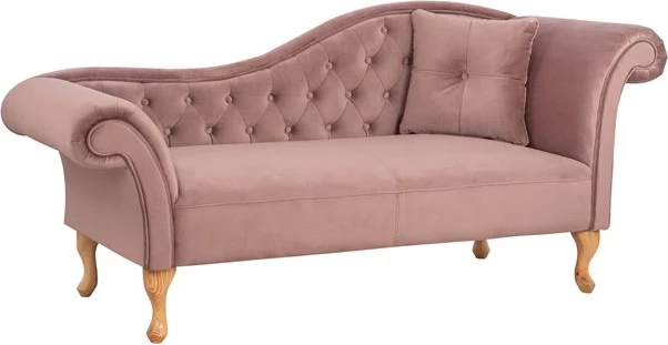 Recliner iz prašno roza žameta FH3008.05 desni naslon 187x61x82 cm