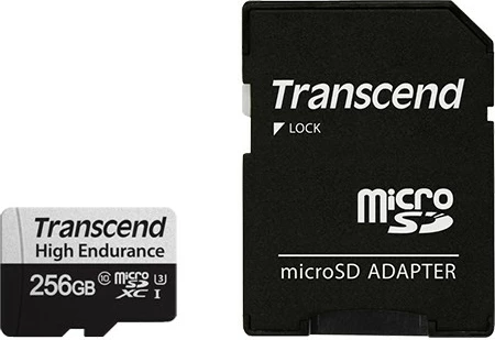 MicroSDXC 256GB, Class 10 U3, 95 MB/s, 45 MB/s, črno/siva - Transcend 350V