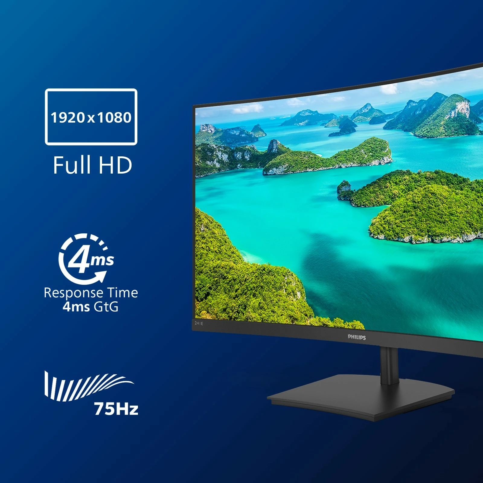 Zakrivljen 23,6" monitor Full HD Philips 241E1SCA/00, črn