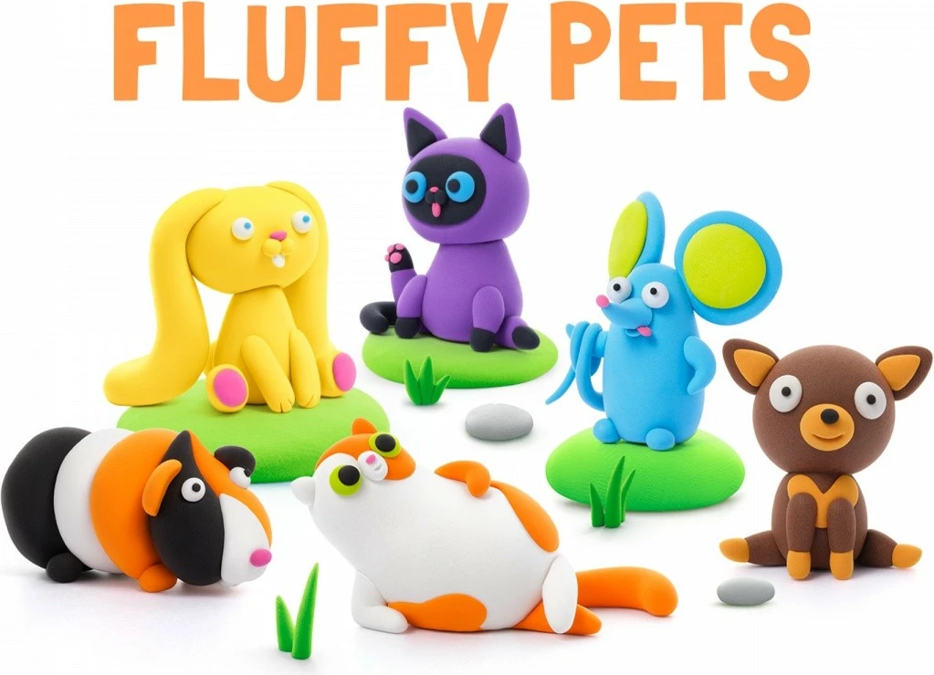 Set za modeliranje Fluffy Animals, Hey Clay, TM Toys HCL30114CEE, 4 barve