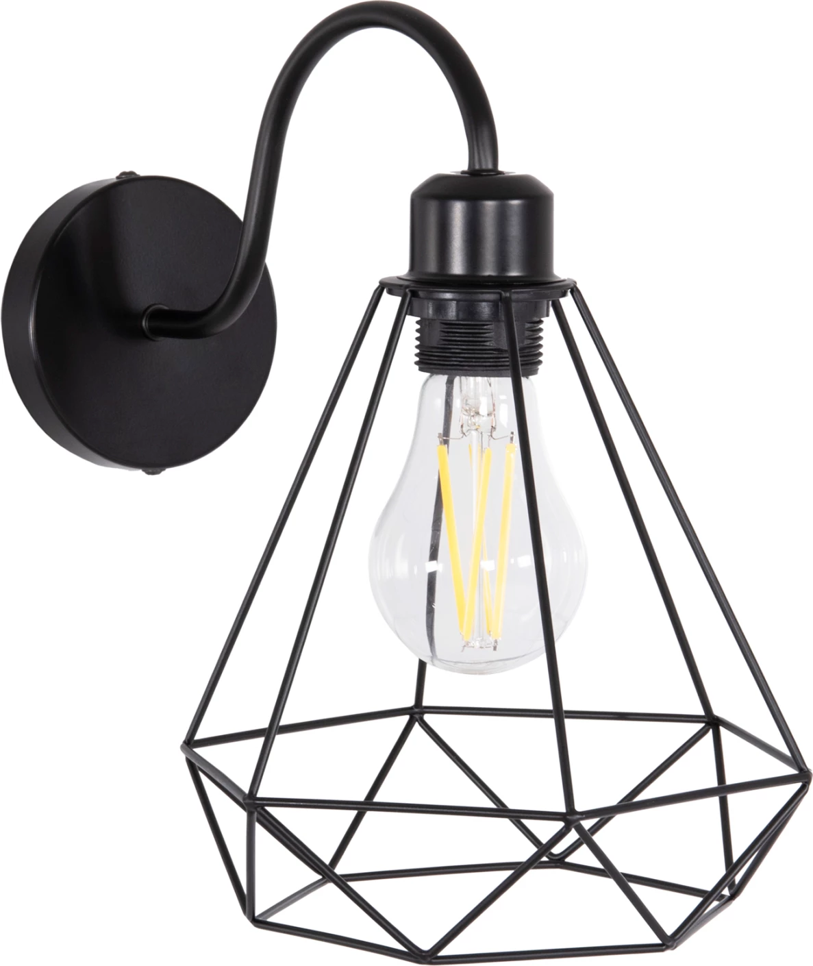Stenska svetilka MILID, črni metal, 20x27x28 cm