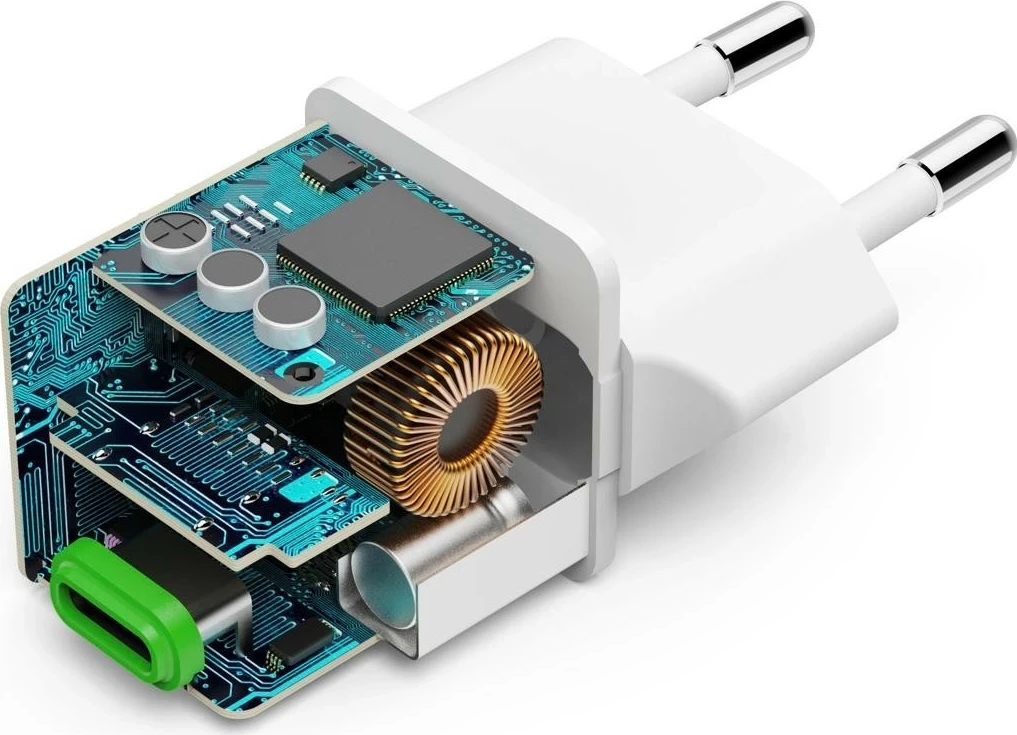 Supermini omrežni polnilec 25W PD/QC, Hama, 1x USB-C, bel