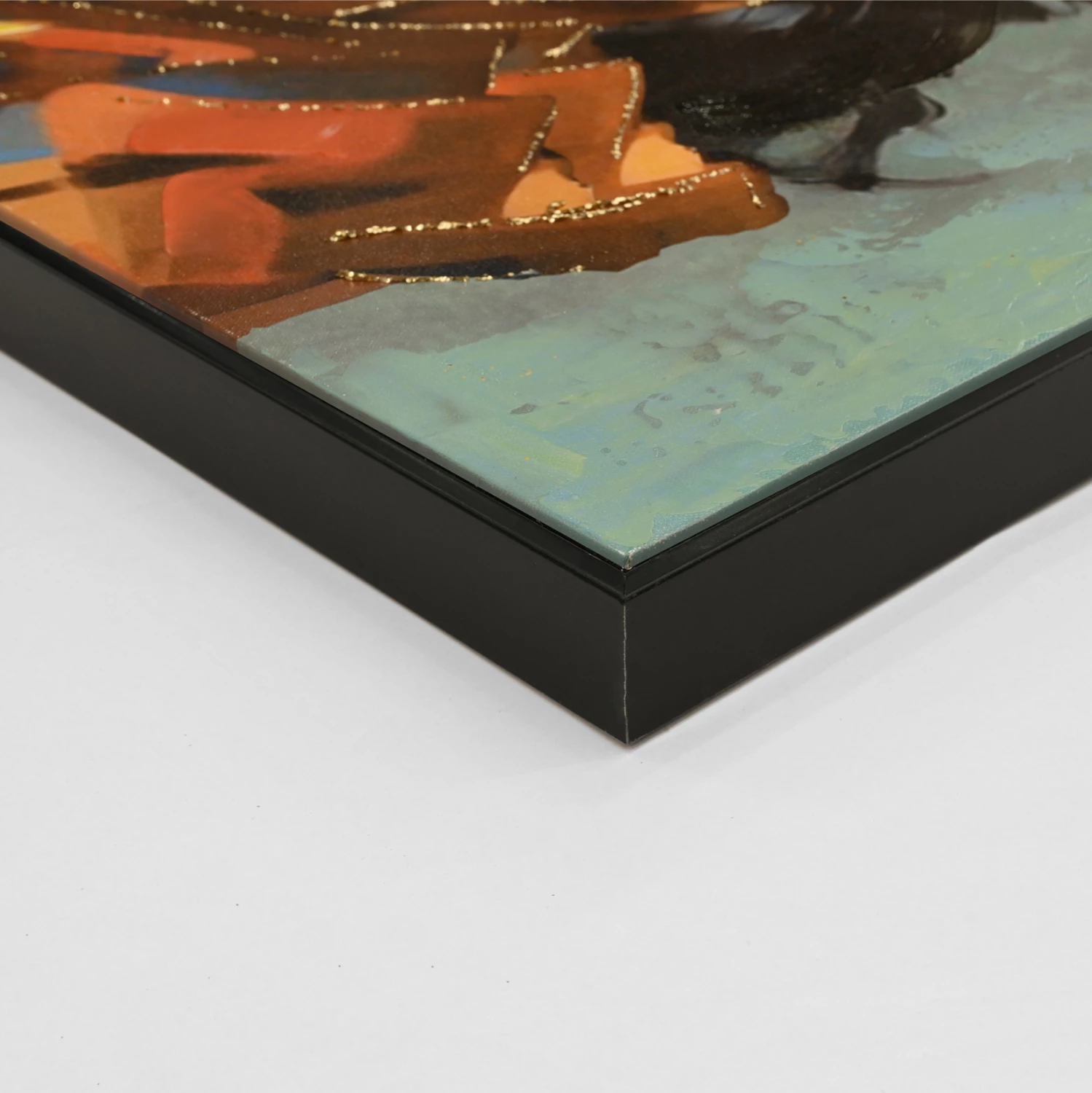 Stenska slika FH4572 črn PS okvir-tiskano platno ženska figura 82x4,5x122Hcm