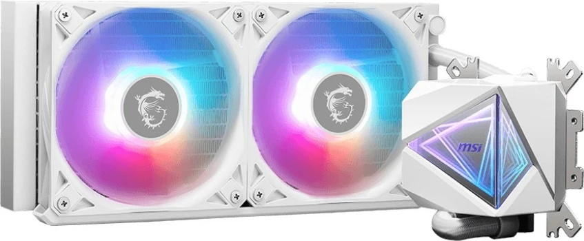 Komplet tekočinskega hlajenja z dvema 12 cm ventilatorjema, ARGB, bel — MSI MAG Coreliquid I240