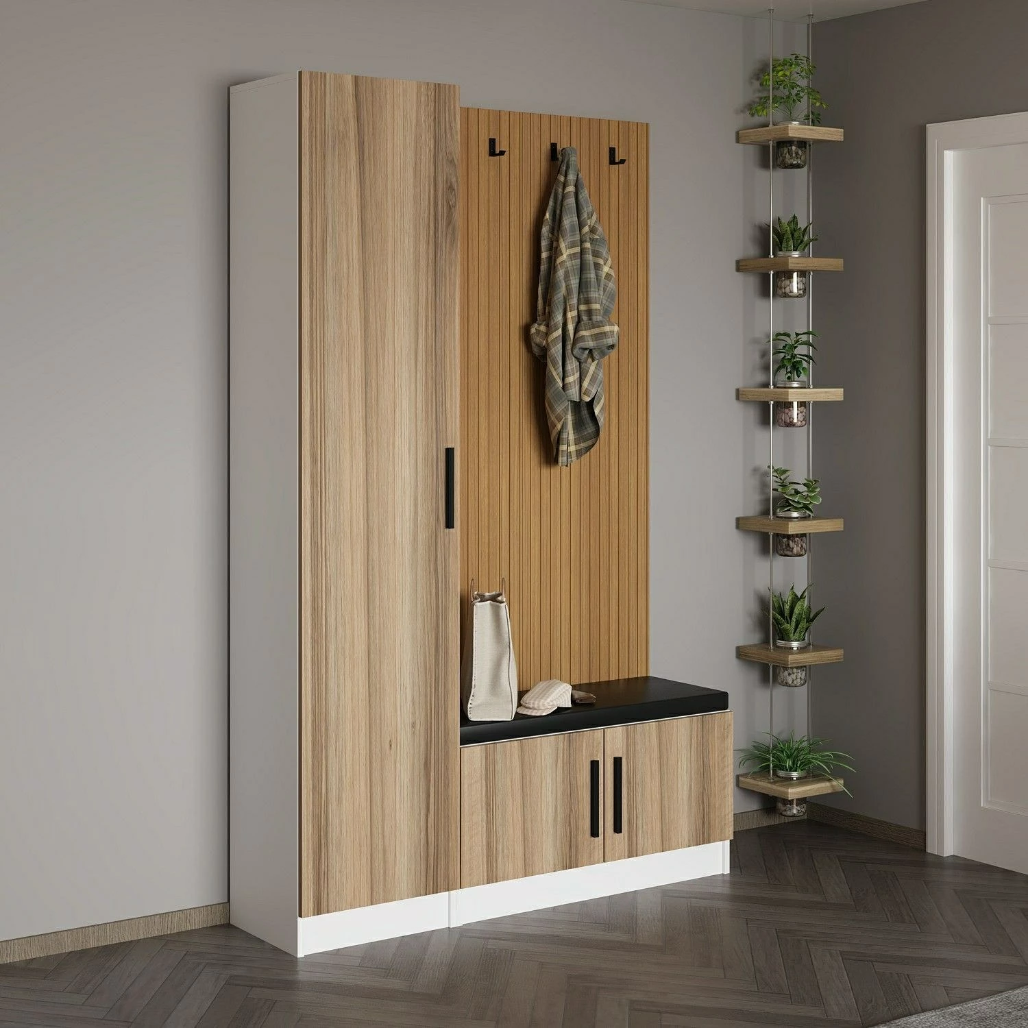 Stojalo za predsobo, oreh, Skye Decor Noah - 8300