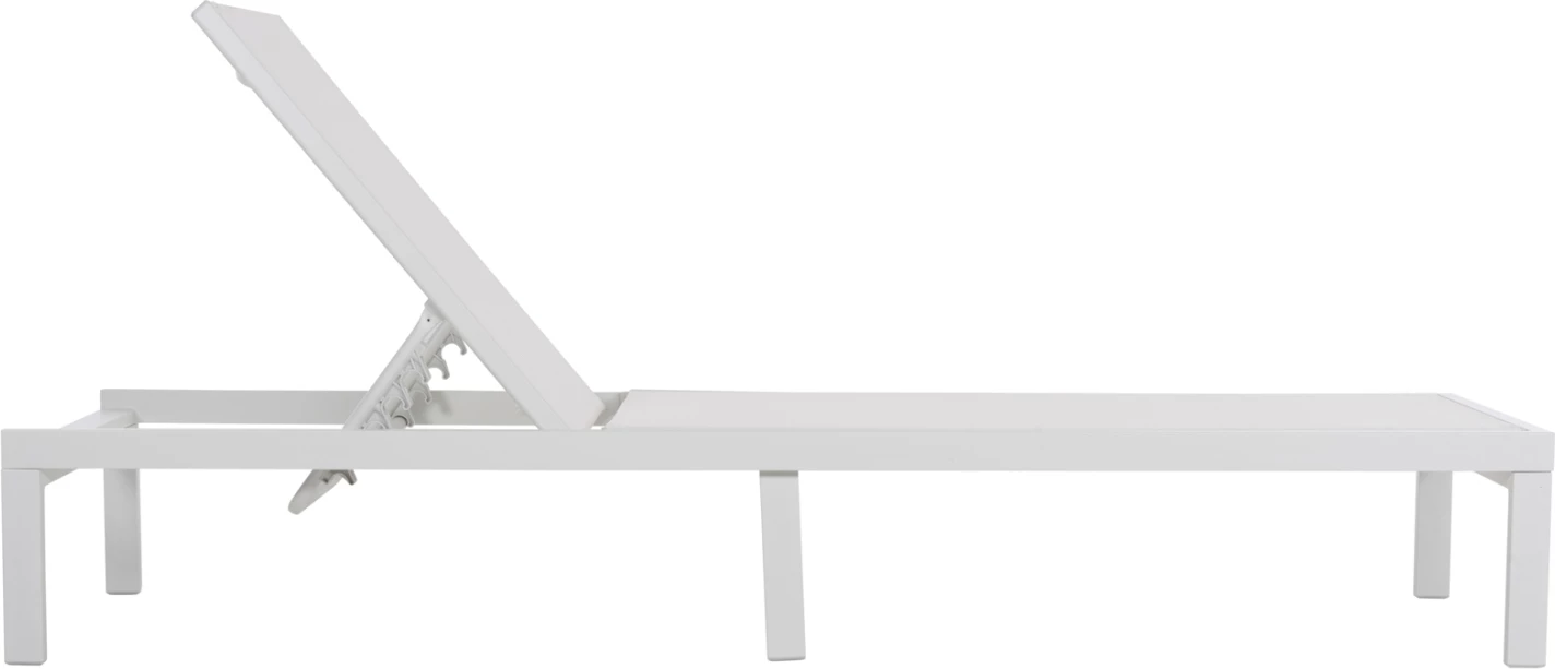 Aluminijasti ležalnik THATCHER FH5983.01 bel okvir in tekstilen 196,5x64,5x92Hcm