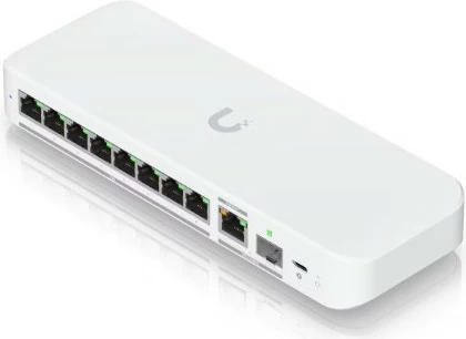Upravljalni switch 2.5G, 8 x 2.5G + 1 x 10G, PoE, Ubiquiti UniFi Flex, bel