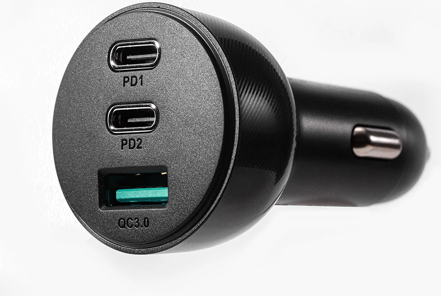 Hiter avto polnilec, Joyroom JR-CL26, 70W, 3 vhodne vtičnice (USB, 2x USB-C), črn