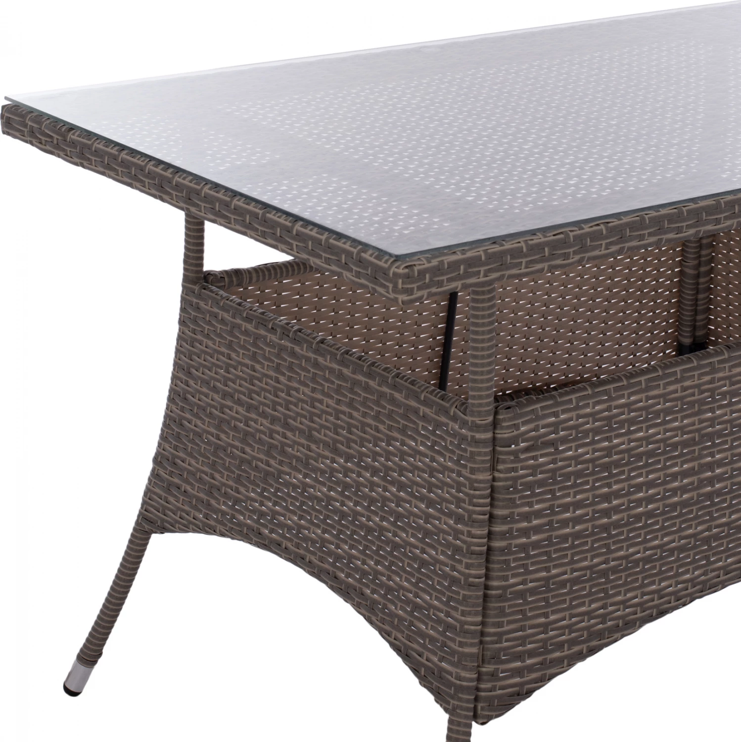 Kovinska miza Military iz ratana v sivi barvi FH5141.31 120x70x75 cm