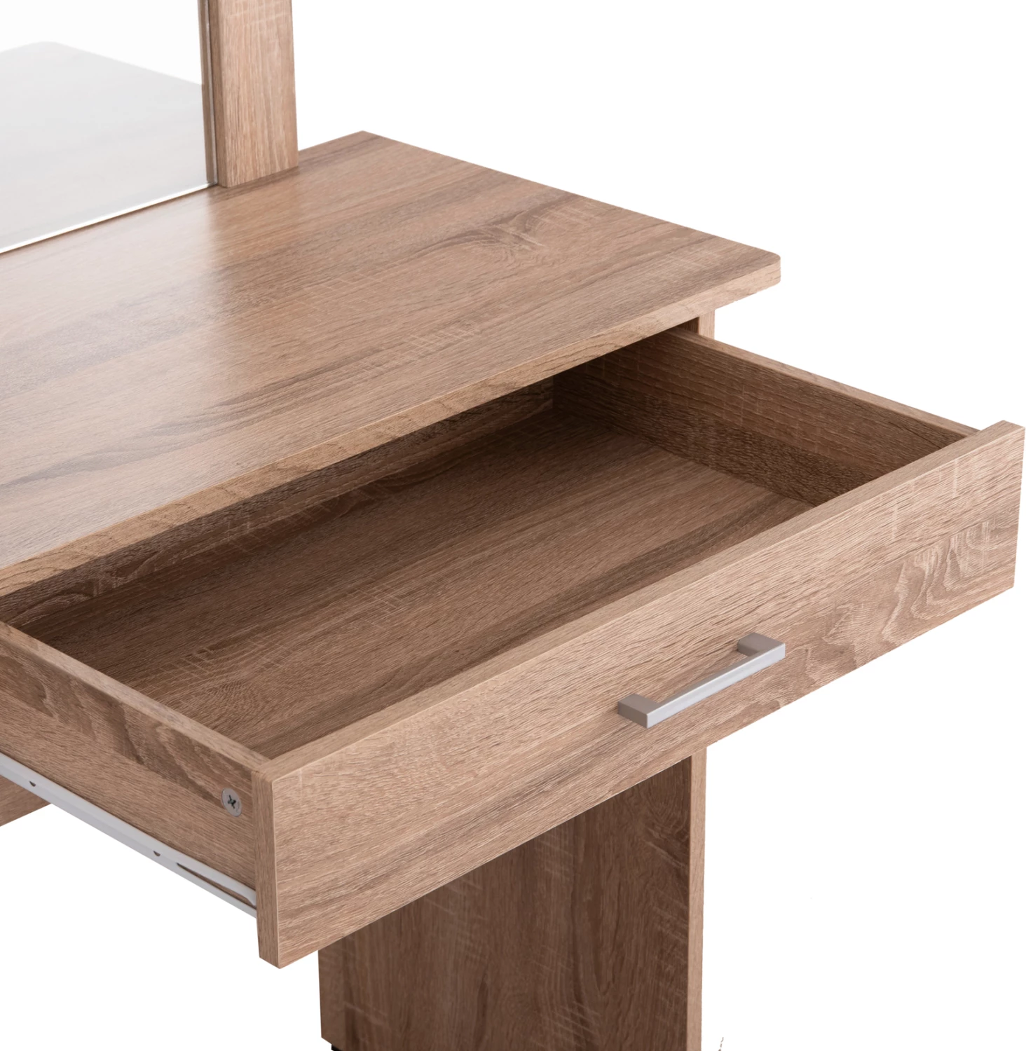 Toaletna miza z ogledalom in stolčkom CRYSTEL FH9938.11 melamin v barvi sonoma hrasta 74x39x155H cm