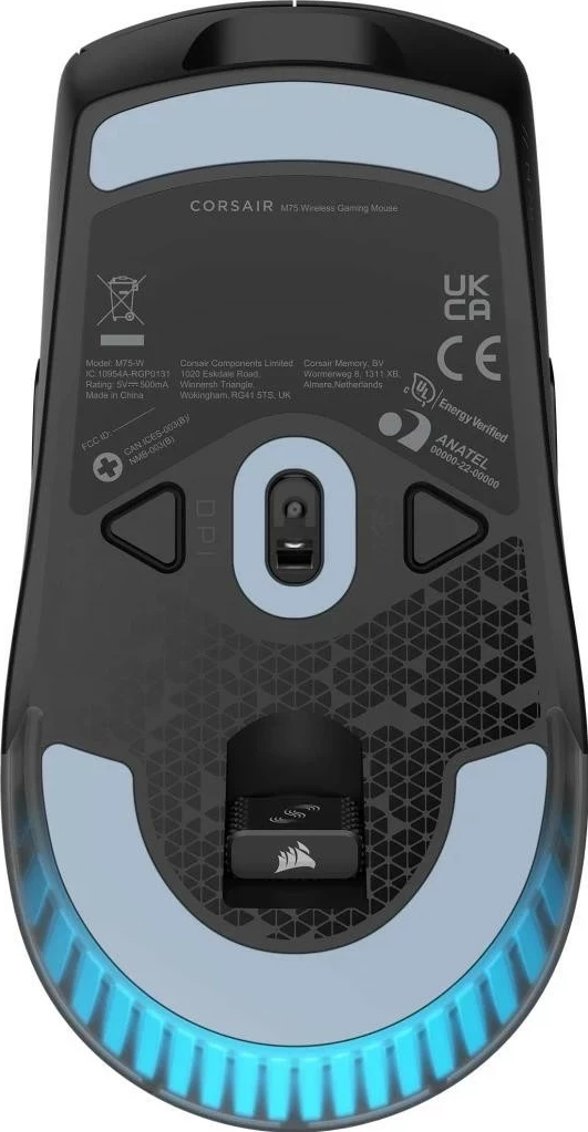 Igralski miš Corsair M75 Wireless, RGB, 26.000 DPI, iCUE, črn