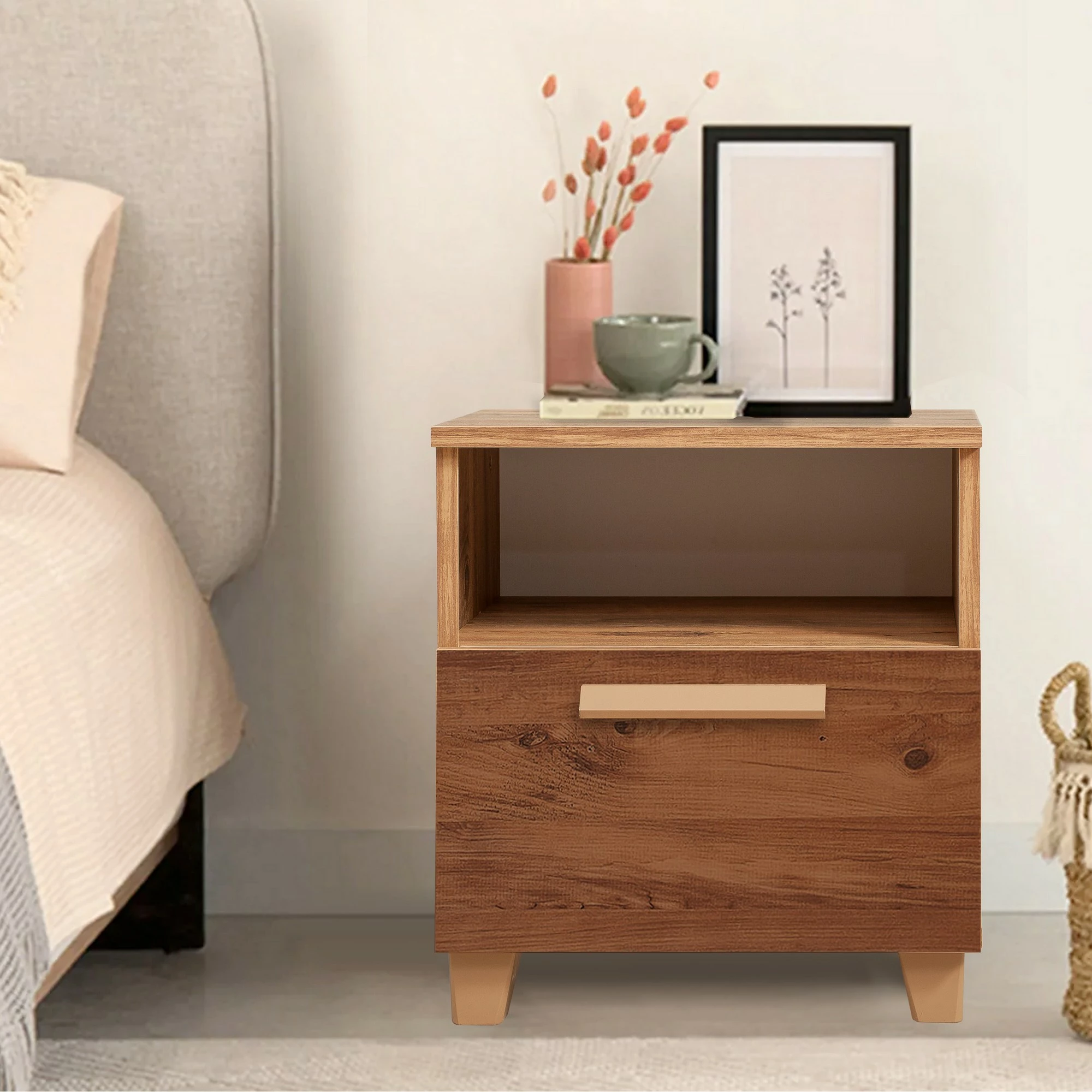 Nočna omarica, Skye Decor Leva Alfa Form, barva Atlantic Pine