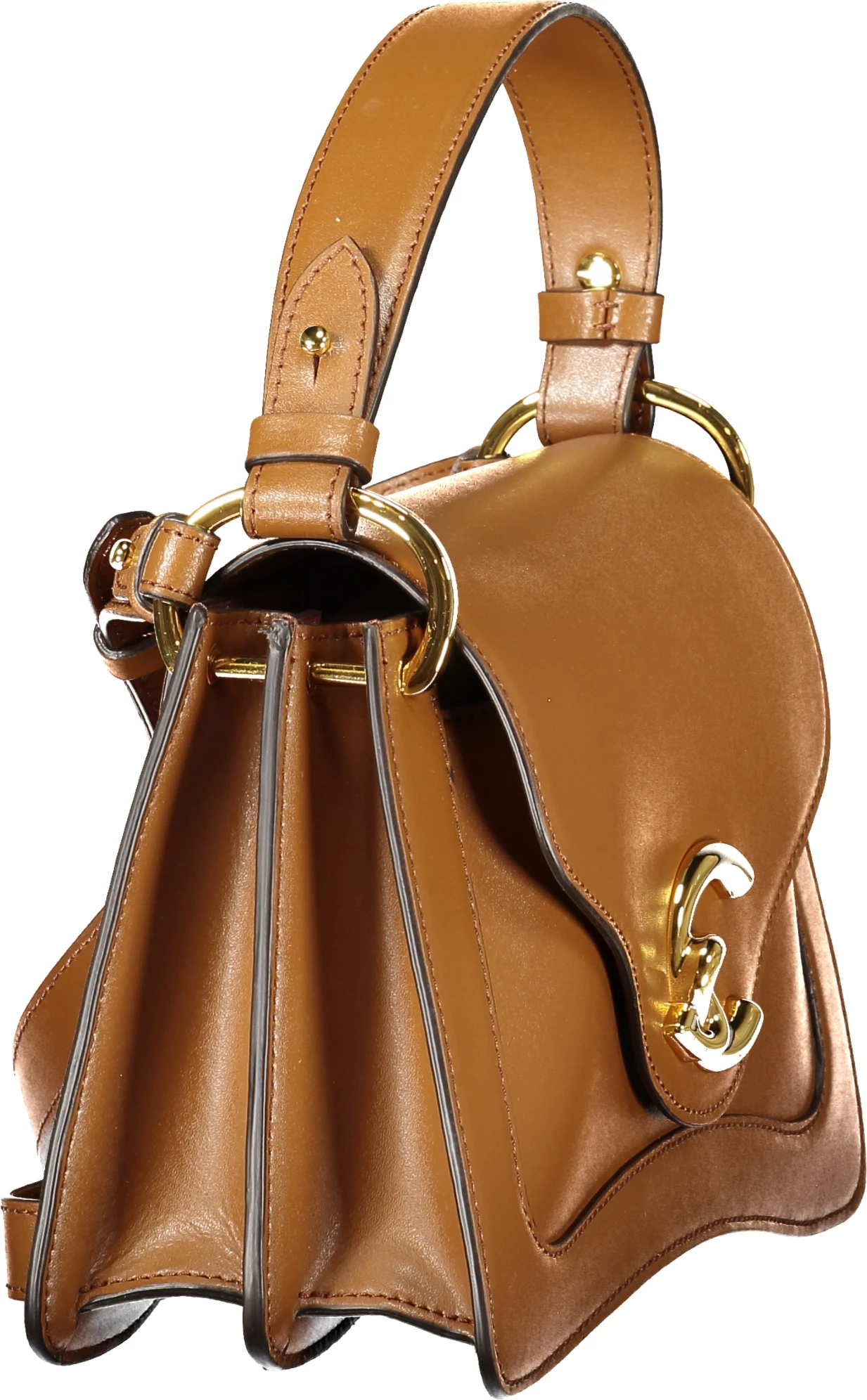 Ročna torba COCCINELLE C-ME CALF BAG, ženska, rjava