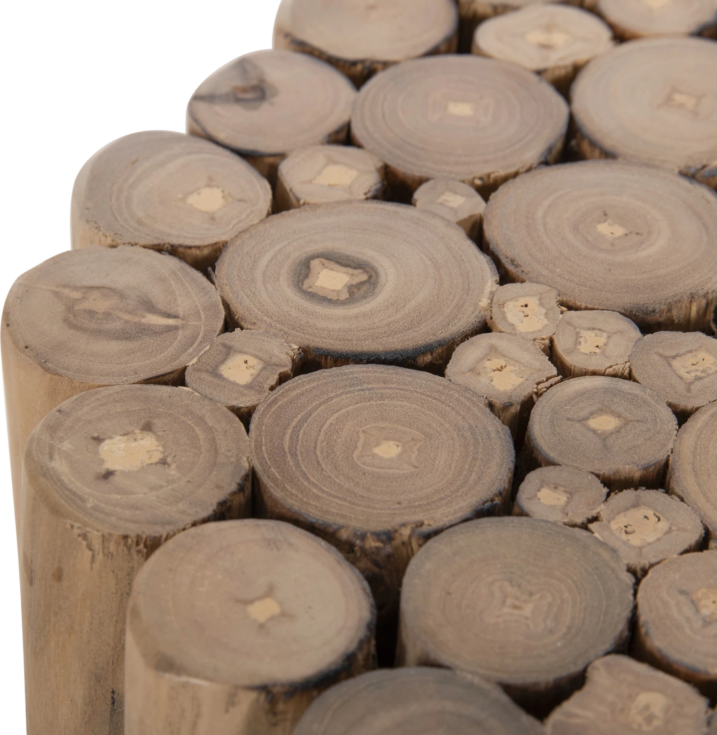 Okrogla stranska miza COOTER FH9866 iz vej tikovine v naravni barvi Φ29,5x40,5H cm