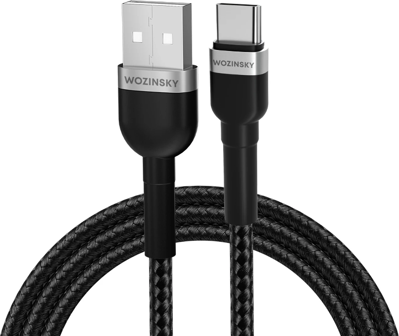 USB kabel Wozinsky WNBAC1, USB-A v USB-C, 1 m, 2,4 A, najlon, črn