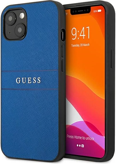 Ovitek Saffiano Stripe za iPhone 13 mini 5,4", Guess, moder