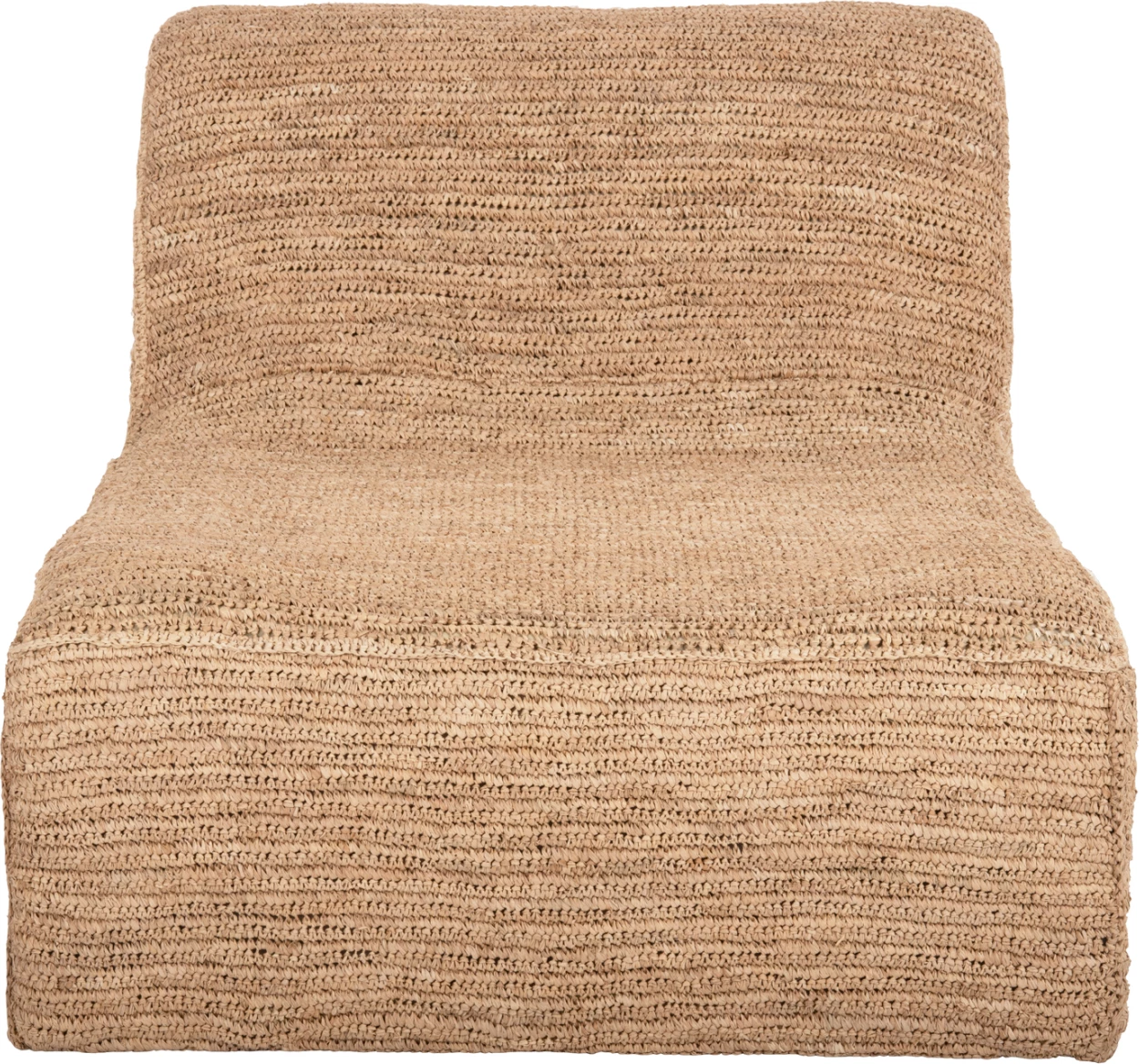 Pouf ležalnik BIBLOC iz okvirja iz tikovine in oblazinjenja iz vodnega hijacinta 84x118x73H cm