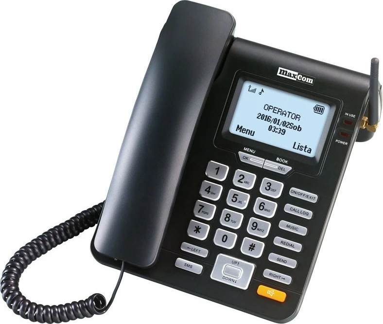 Namizni GSM telefon Maxcom MM28D HS, črn