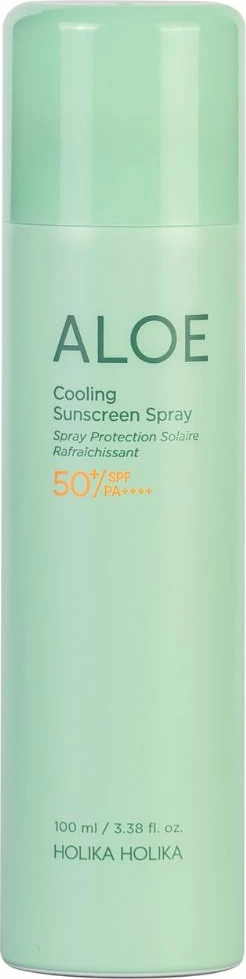 Počasen sprej za zaščito pred soncem z aloe HOLIKA HOLIKA Aloe Cooling Sunscreen SPF50+, 100 ml, za ženske