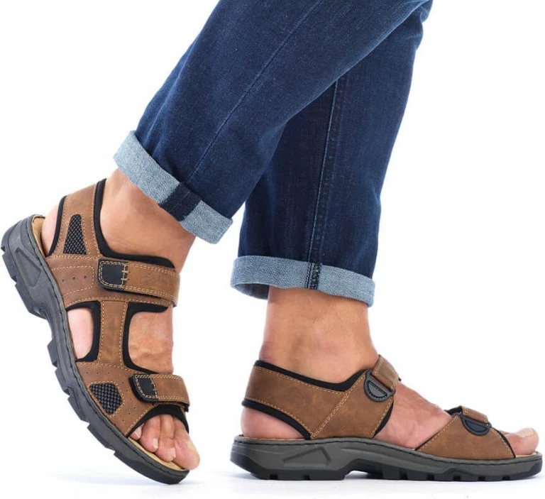 Sandali za moške, rjavi — Rieker