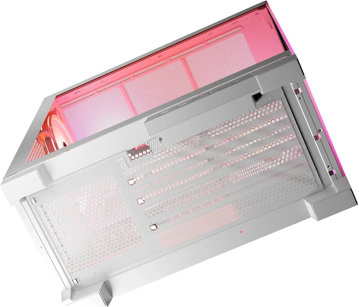 Ohišje MODECOM Volcano Space ARGB, Midi Tower, kaljeno steklo, belo