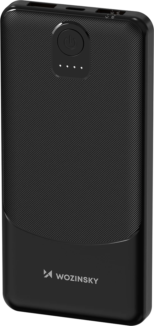 Powerbank, 10000 mAh, 2x USB, 10 W, USB-C, črn, Wozinsky Wpower WPBBK-2