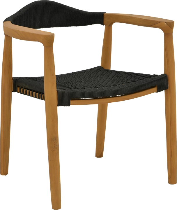 Jedilna garnitura 7-delna Ganny-Pino, teak naraven - črn 180/240x100x75 cm