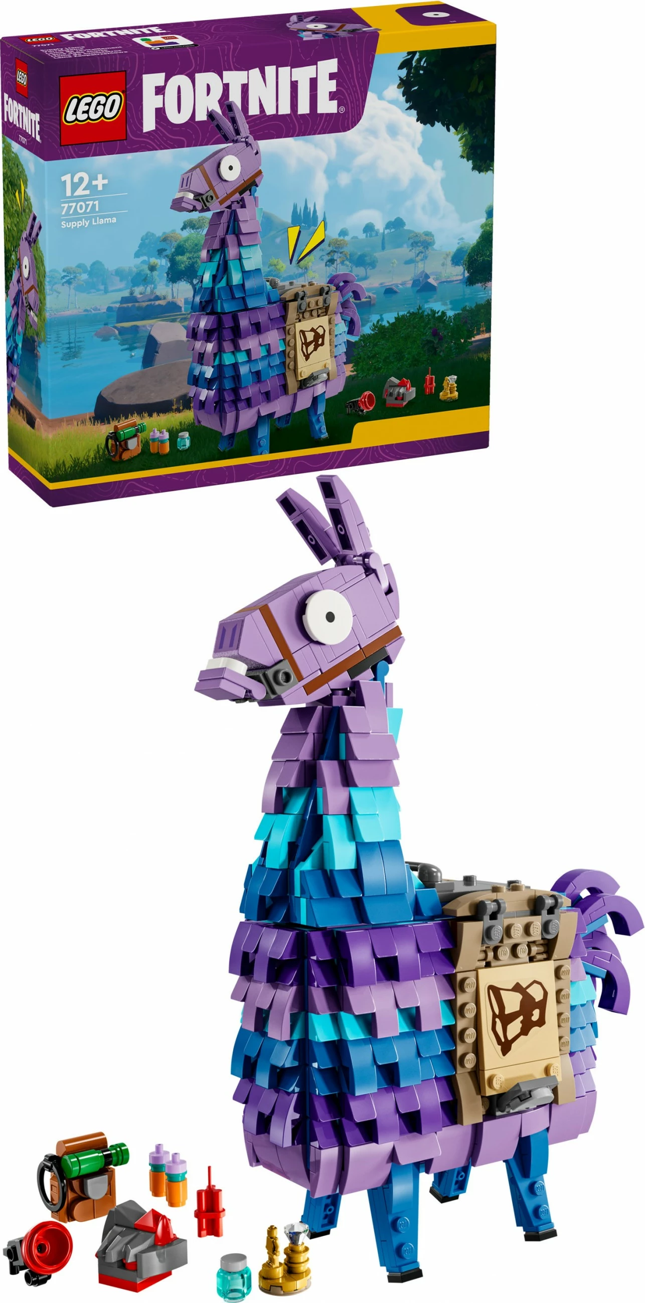 Set gradnje Supply Llama LEGO Fortnite 77071, 691 kosov, večbarven