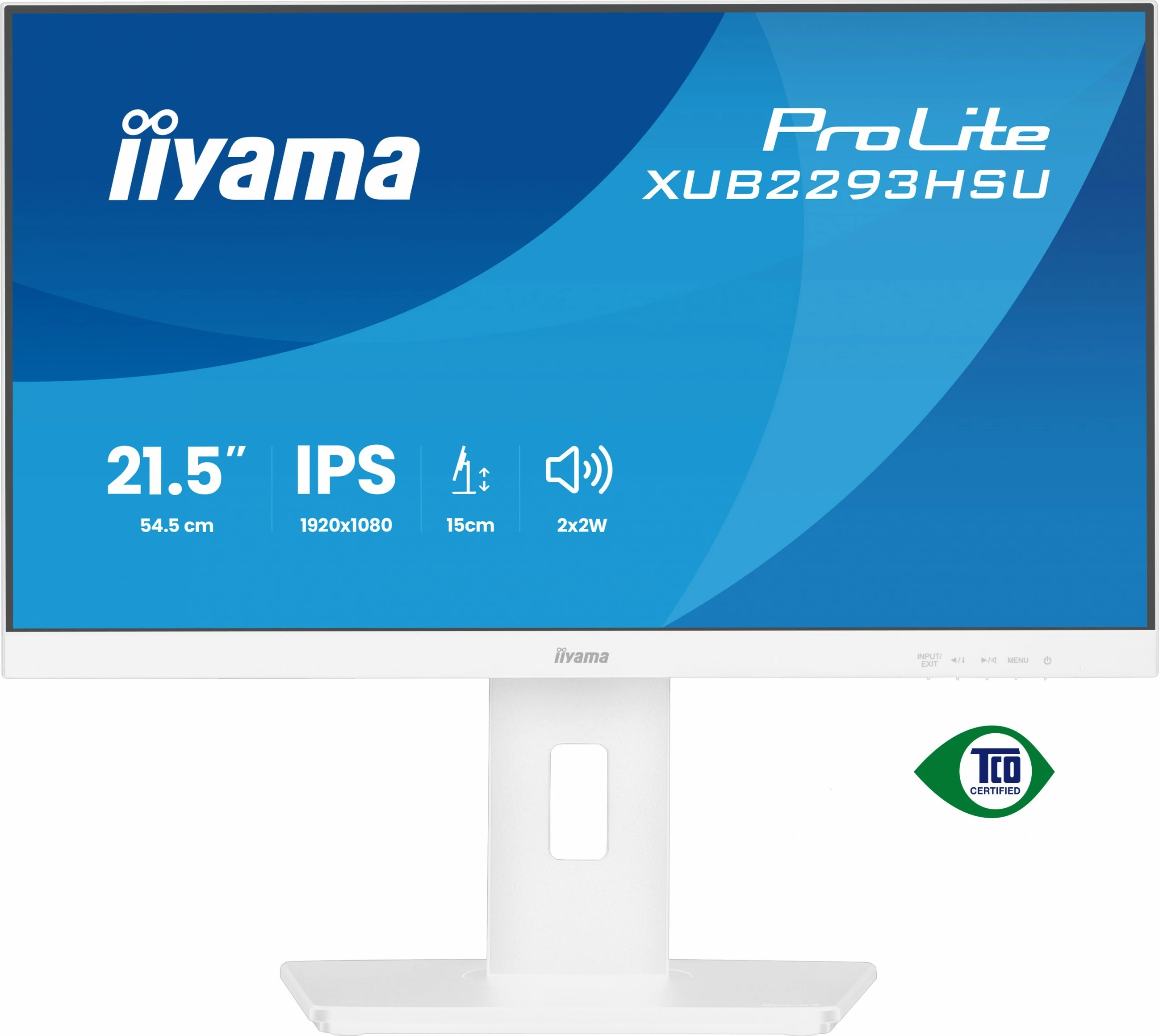 Monitor 21,5'', IPS, Full HD, HDMI+DP+2xUSB, bel, iiyama ProLite XUB2293HSU-W7