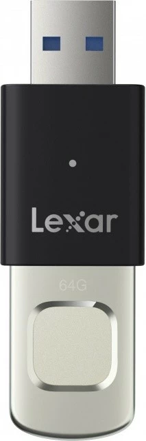 USB ključ z bralcem prstnih odtisov, 64 GB — Lexar F35pro, USB 3.2 Gen1, črn/kovinski