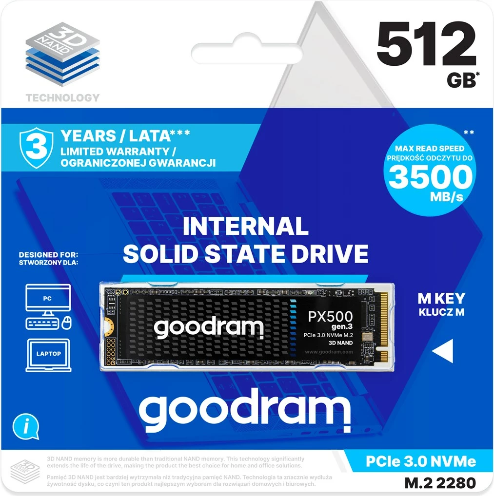Notranji SSD 512 GB, M.2 PCIe 3.0 Goodram PX500 GEN.3