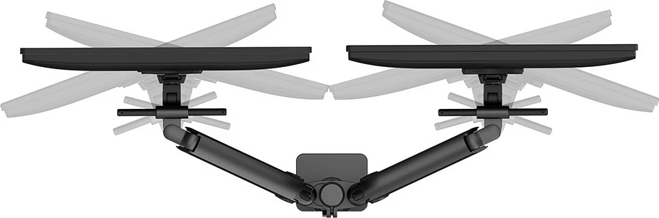 Dvojni nosilec za monitor, Neomounts DS65S-950BL2, objemka/čušica, 11 kg, 61 cm (24"), 86,4 cm (34"), 100 x 100 mm, črn