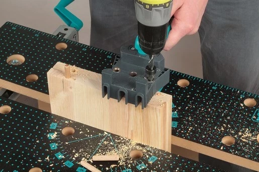 Merilec za trne Wolfcraft Dowelmaster, 4640000, za lesena spojena, črn