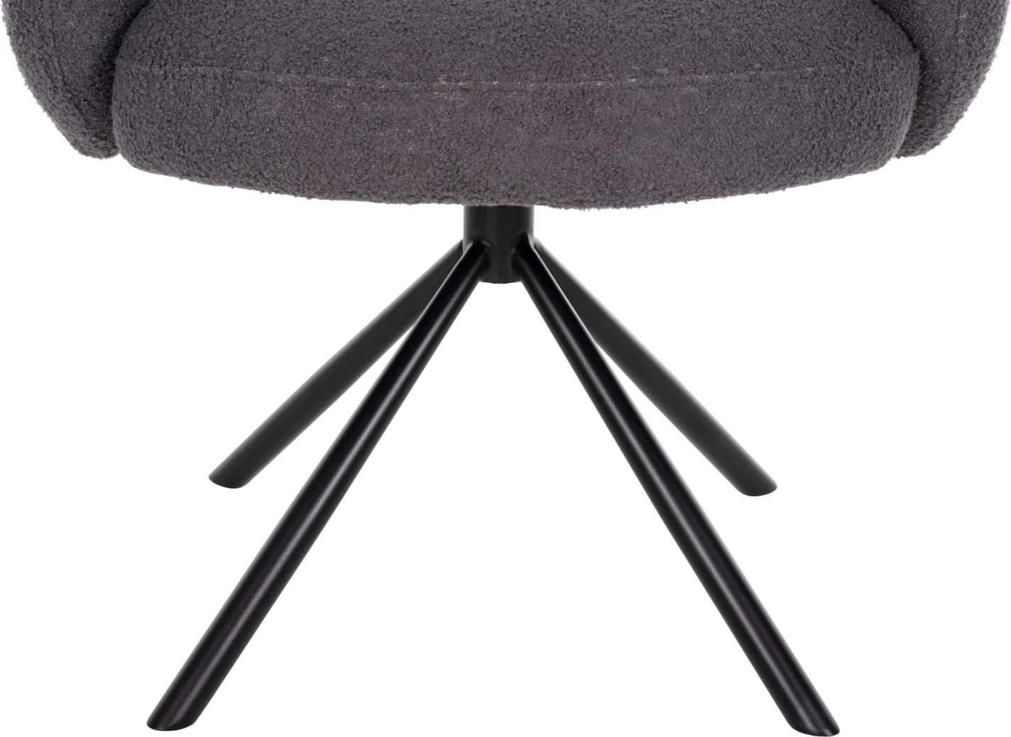 Vrtljiv naslanjač WINON FH9778.01 iz sivega tkanine TEDDY - črna kovinska osnova 65x67x92H cm