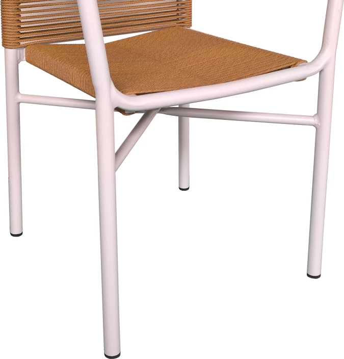 Jedilna garnitura za teraso s 2 stoli in mizo, Kliton Clutch, aluminij, naravno bela, 80 x 80 x 74 cm