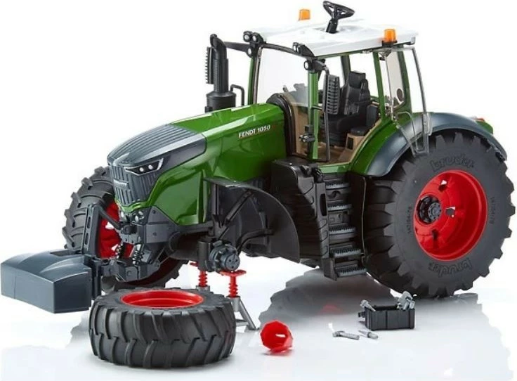Igralni komplet traktor z figurico mehanika, BRUDER Fendt 1050 Vario, 1:16, zelen/rdeč/črn