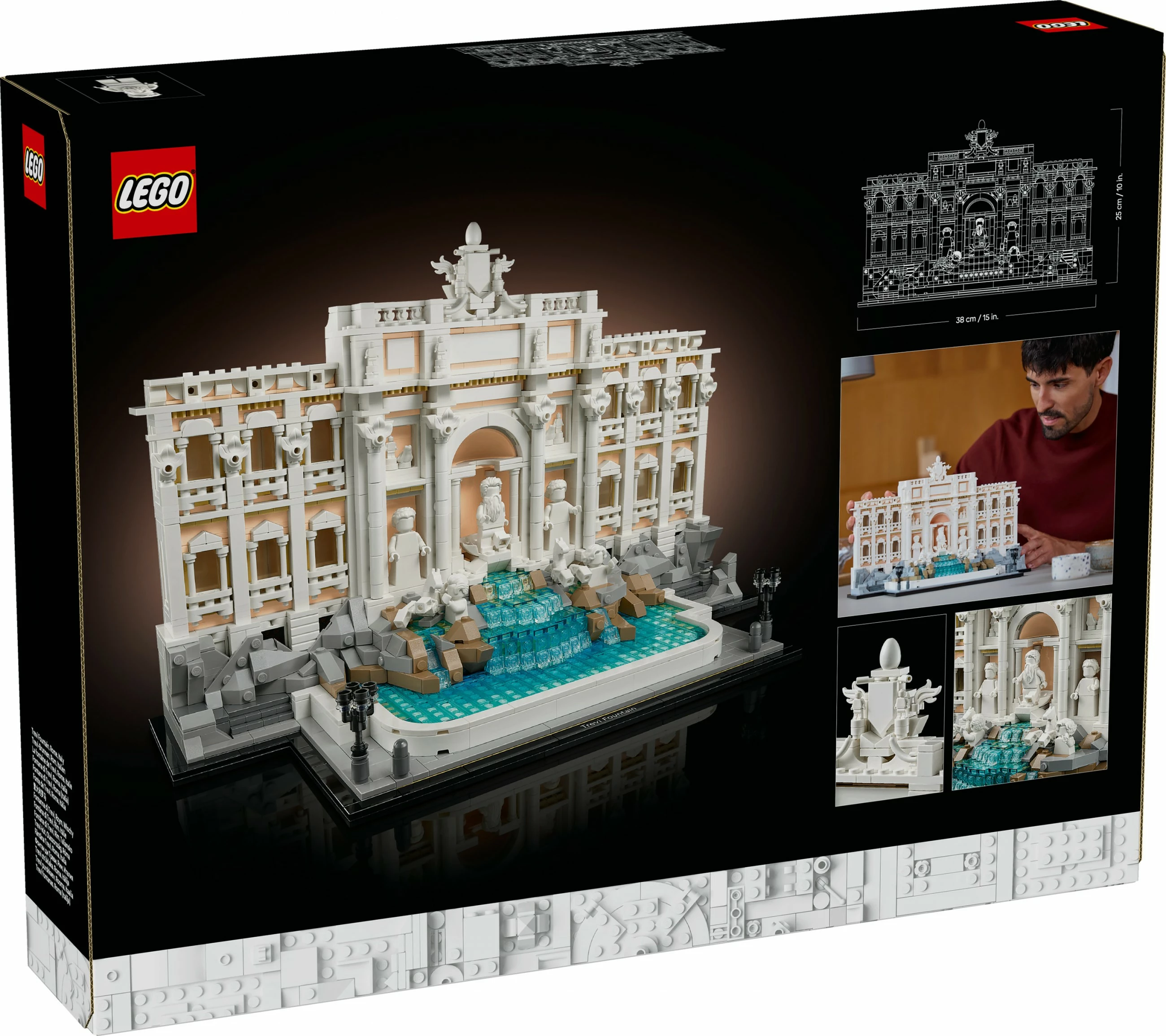 Model Fontana di Trevi, LEGO Architecture, 1880 delov, plastika, večbarven