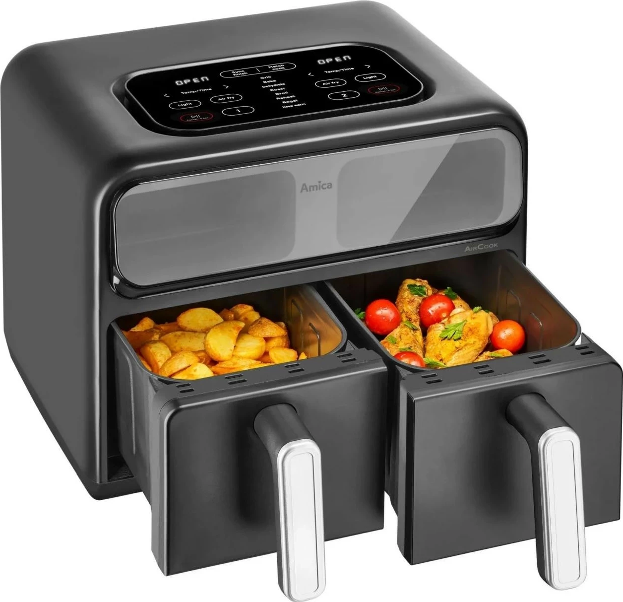 Zračna friteza Amica AFM 7020, 8 l, zaslon na dotik, črna