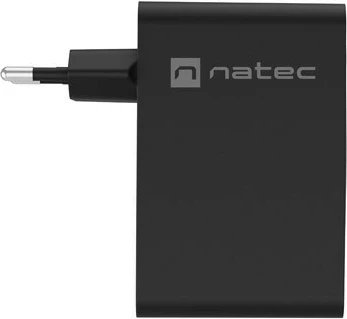 Stenski polnilec Natec Ribera GAN, 100W, 3x USB-C + 1x USB-A, črn