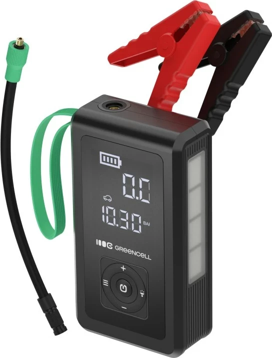 Powerbank 8000 mAh, črn s svetlo zelenimi detajli, Green Cell CJSGC03