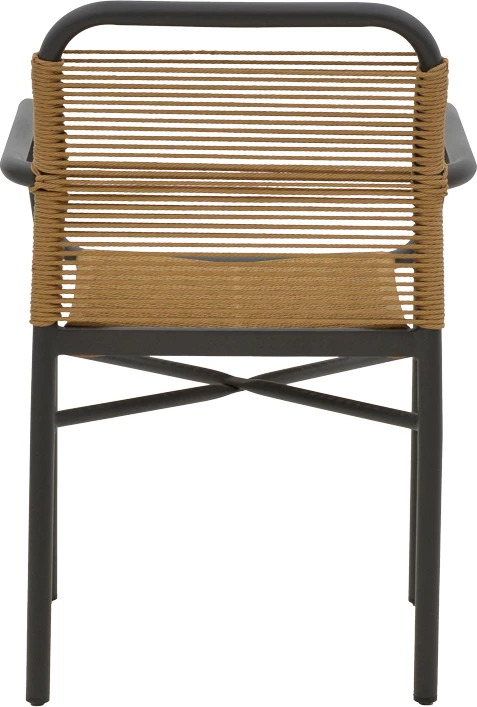 Zložljiv aluminijast stol Clutch, antracit ogrodje, naravni ratan, 55x56x80 cm