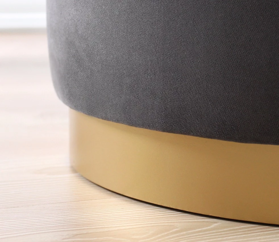 Puf iz kadifeje Atelier del Sofa, temno siva