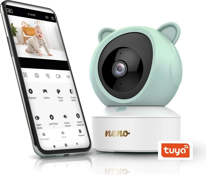 Monitor za dojenčke z vrtljivo kamero, 5" zaslon, bel NENO IVO